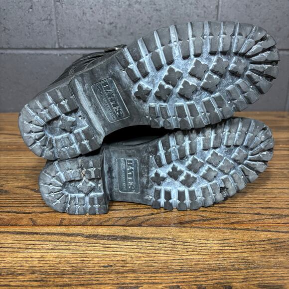 Bates Black Leather Biker Combat Boots Lug Sole Buckle Zip Moto Women’s 9 - Picture 5 of 7